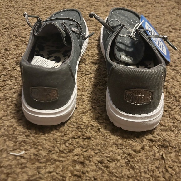 Hey Dude Wendy Stardust Charcoal Glitter Slip On Loafers 43101-025 Womens 6 - Picture 3 of 7